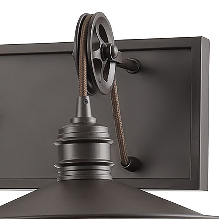 Atlas Lighting Spindle Wheel 42''W 4Lt Vanity, Bronze/No Shade