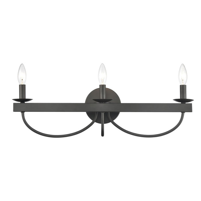 Atlas Lighting Williamson 24''W 3Lt Vanity Light, Black/No Shade