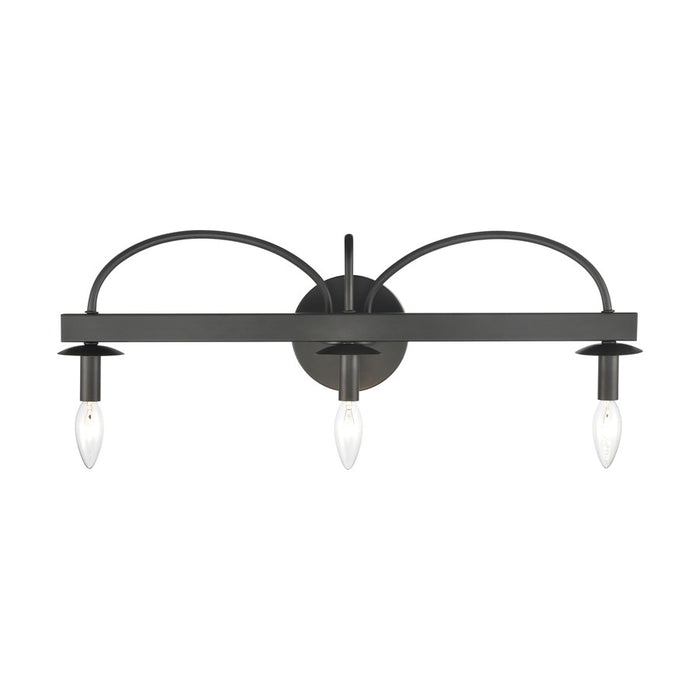 Atlas Lighting Williamson 24''W 3Lt Vanity Light, Black/No Shade