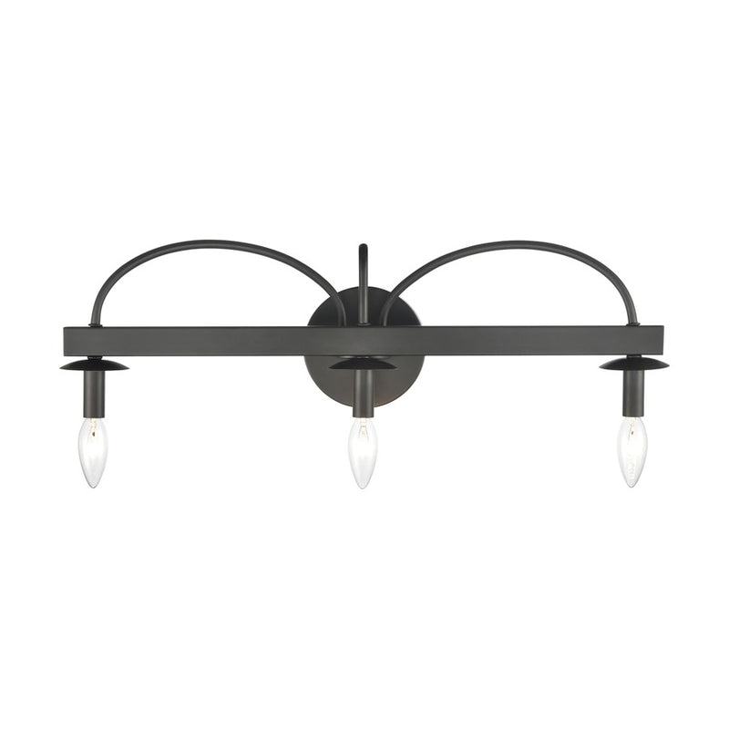 Atlas Lighting Williamson 24in 3-Light Vanity Light | Black | Bathroom Vanity | 24 x 5 x 8 in | Model WL11735-BK