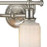 Atlas Lighting Acadia 13in 2-Light Vanity Light | Traditional Brushed Nickel and White Textured Glass | Bathroom Vanity | Model WL11739-NK