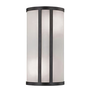 Atlas Lighting Bella 8in 2-Light Vanity Light | Modern Oil Rubbed Bronze and White Frosted Glass | Bathroom Vanity | 8 x 4 x 14 in | Model WL11742-BZ