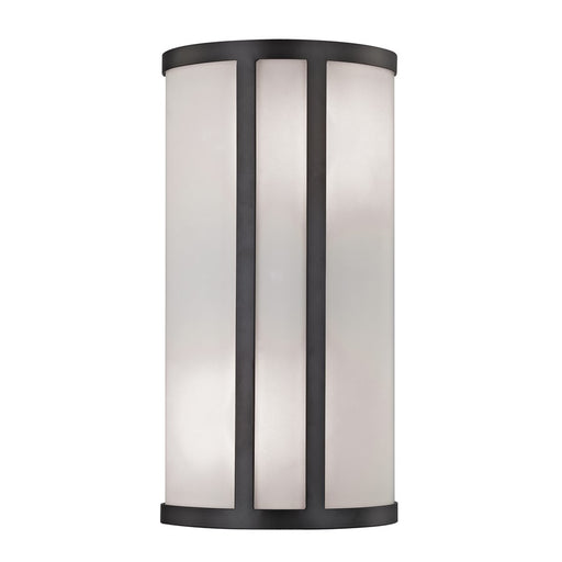 Atlas Lighting Bella 8in 2-Light Vanity Light | Modern Oil Rubbed Bronze and White Frosted Glass | Bathroom Vanity | 8 x 4 x 14 in | Model WL11742-BZ