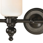 Atlas Lighting Bristol Way 29in 4-Light Vanity Light | Traditional Oil Rubbed Bronze and White Glass | Bathroom Vanity | Model WL11743-BZ
