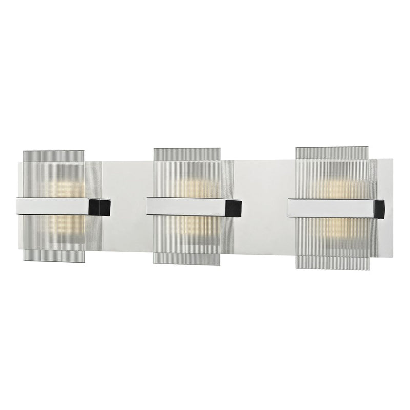 Atlas Lighting Desiree 21in 1-Light Vanity Light | Modern Polished Chrome and Clear Textured Glass | Bathroom Vanity | Model WL11749-CH