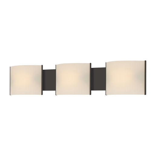 Atlas Lighting Pannelli 30in 3-Light Vanity Light | Modern Oil Rubbed Bronze and White Glass | Bathroom Vanity | 30 x 3 x 6 in | Model WL11751-BZ