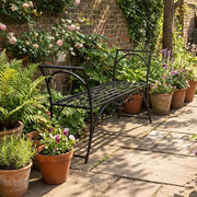 ACHLA Arbor Bench 41in Wrought Iron Black | Outdoor Garden & Patio Backless Bench | 41 x 16 x 28 in | Model AR-01