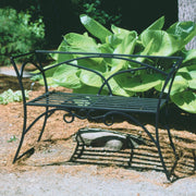 ACHLA Arbor Bench With Back | Black Wrought Iron Outdoor Garden Bench | Patio & Entryway Seating | 41 x 16 x 28 in | Model AR-03