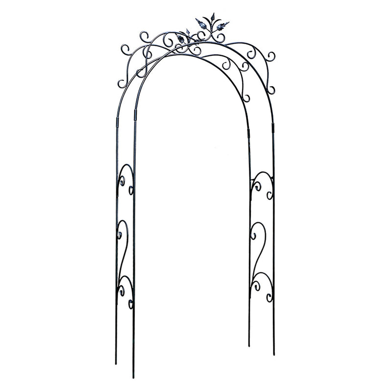 ACHLA Tuileries Arbor 48in Wrought Iron Garden Arbor | Black Powder Coated Metal | Garden Entryway & Trellis | 48 x 16 x 113 in | Model ARB-01