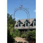 ACHLA Tuileries Arbor 48in Wrought Iron Garden Arbor | Black Powder Coated Metal | Garden Entryway & Trellis | 48 x 16 x 113 in | Model ARB-01