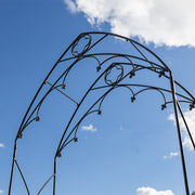 ACHLA Quatrefoil Arbor 112in Tall | Gothic Wrought Iron Garden Arch in Graphite | Walkway & Wedding Decoration | 51 x 18 x 112 in | Model ARB-07