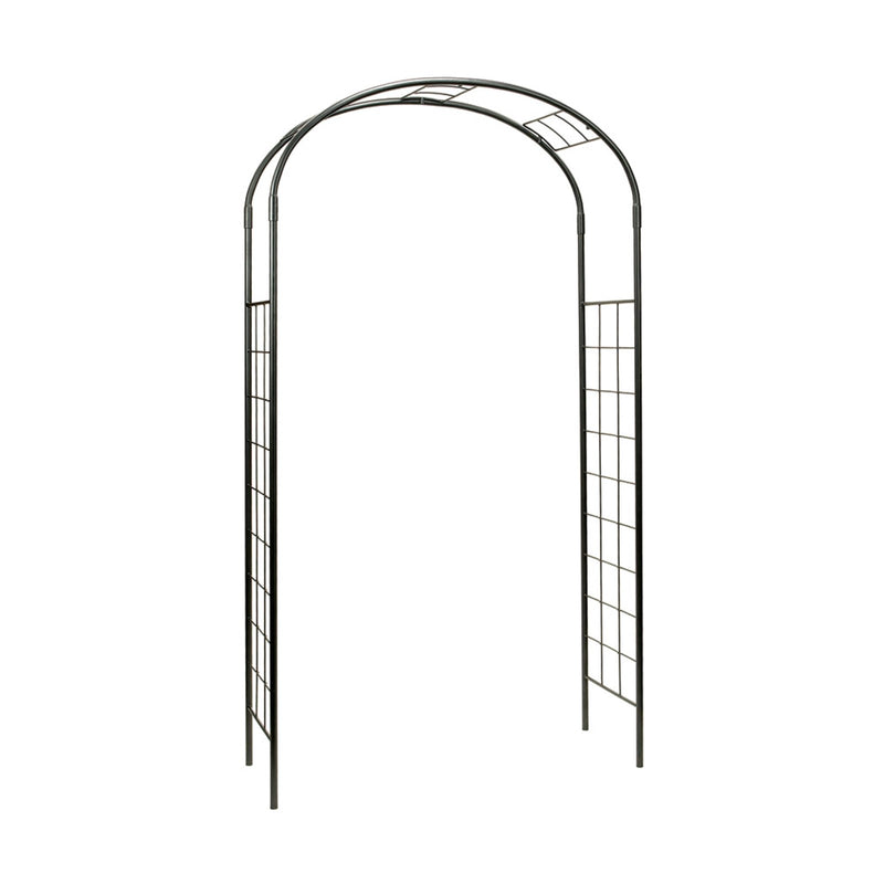 ACHLA Monet Arbor | Wrought Iron Garden Arch with Graphite Powder Coat | Entryway & Vine Support for Gardens | 55W x 21D x 100H in | Model ARB-10
