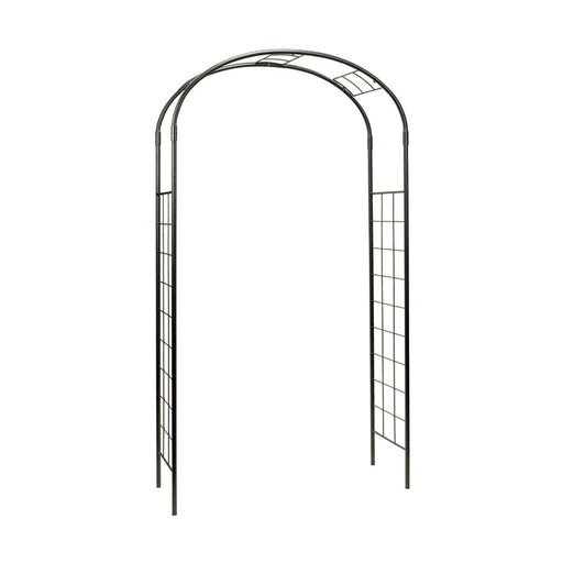 ACHLA Monet Arbor | Wrought Iron Garden Arch with Graphite Powder Coat | Entryway & Vine Support for Gardens | 55W x 21D x 100H in | Model ARB-10
