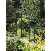 ACHLA Monet Arbor | Wrought Iron Garden Arch with Graphite Powder Coat | Entryway & Vine Support for Gardens | 55W x 21D x 100H in | Model ARB-10