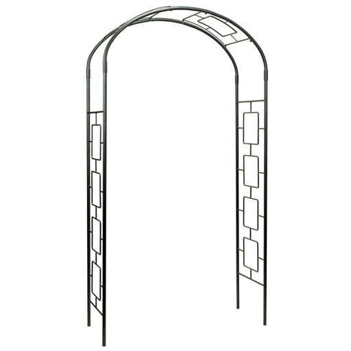 ACHLA Modern Arbor ARB-11 | Wrought Iron Garden Arbor | Entryway & Vine Support | 55W x 21D x 100H in, Graphite Powder Coated | Model ARB-11