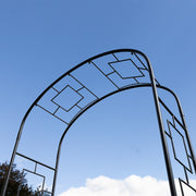 ACHLA Modern Arbor ARB-11 | Wrought Iron Garden Arbor | Entryway & Vine Support | 55W x 21D x 100H in, Graphite Powder Coated | Model ARB-11