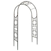 ACHLA Square-on-Squares Arbor 98in H | Graphite Wrought Iron Garden Arch | Entryway & Trellis Accent | 52 x 22 x 98 in | Model ARB-25