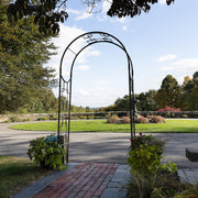 ACHLA Square-on-Squares Arbor 98in H | Graphite Wrought Iron Garden Arch | Entryway & Trellis Accent | 52 x 22 x 98 in | Model ARB-25