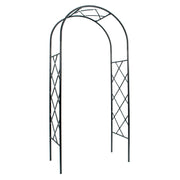 ACHLA Lattice Arbor I 92in Garden Arbor | Wrought Iron Graphite Powder Coat | Entryway & Wedding Event Arbor | 41 x 21 x 92 in | Model ARB-30G