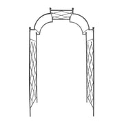 ACHLA Lattice Tunnel Arbor | Graphite Powdercoated Wrought Iron | Garden Entrance & Rose Walk Archway | 33 x 64 x 106 in | Model ARB-32G
