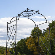 ACHLA Lattice Tunnel Arbor | Graphite Powdercoated Wrought Iron | Garden Entrance & Rose Walk Archway | 33 x 64 x 106 in | Model ARB-32G