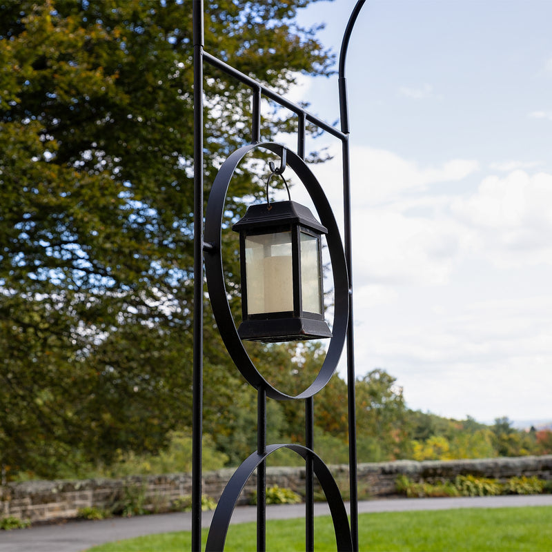 ACHLA Samsara Arbor 44in Wrought Iron Black Powdercoat | Garden Entrance & Pathway Arch | 19 x 44 x 92 in | Model ARB-58