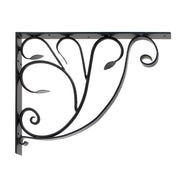 ACHLA Leafy Leaf Mailbox Bracket | Black Wrought Iron | Outdoor Mailbox & Shelf Support | 21 x 18 x 2 in | Model B-10