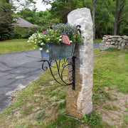 ACHLA Leafy Leaf Mailbox Bracket | Black Wrought Iron | Outdoor Mailbox & Shelf Support | 21 x 18 x 2 in | Model B-10