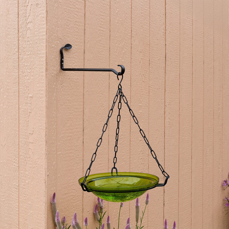 ACHLA Straight Leaf Wall Bracket 2-Pack | Black Powdercoat Wrought Iron | Entryway & Patio Hook | 15.5 x 2.75 x 5 in | Model B-102-2