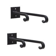 ACHLA Lodge Double Bracket 2-Pack | Black Powdercoat Wrought Iron | Mudroom & Entryway Wall Hooks | 2.5 x 2.5 x 9.5 in | Model B-103-2