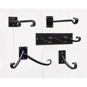 ACHLA Lodge Double Bracket 2-Pack | Black Powdercoat Wrought Iron | Mudroom & Entryway Wall Hooks | 2.5 x 2.5 x 9.5 in | Model B-103-2