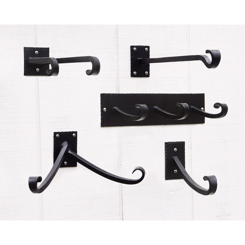 ACHLA Lodge Y Bracket | Black Powdercoat Wrought Iron | Mudroom & Entryway Coat & Hat Hook | 6 x 12 x 3 in | Model B-105