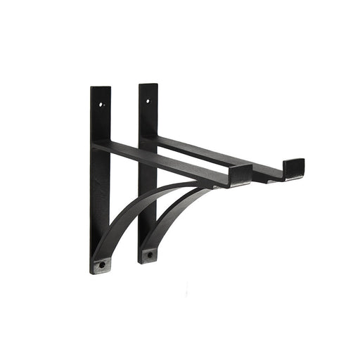ACHLA Rookwood Brackets, Pair | Craftsman Wrought Iron Black Powdercoat | Shelf & Flower Box Support | 12.5 x 1.25 x 11 in | Model B-15