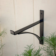 ACHLA Rookwood Brackets, Pair | Craftsman Wrought Iron Black Powdercoat | Shelf & Flower Box Support | 12.5 x 1.25 x 11 in | Model B-15