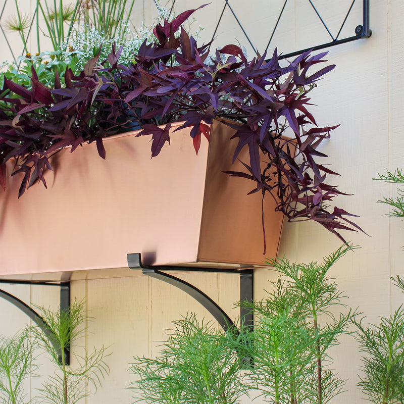 ACHLA Rookwood Brackets, Pair | Craftsman Wrought Iron Black Powdercoat | Shelf & Flower Box Support | 12.5 x 1.25 x 11 in | Model B-15