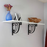 ACHLA Ionic Shelf Bracket B-20 | Black Wrought Iron Wall Bracket | Kitchen & Living Room Shelf Support | 10W x 8.5H in | Model B-20