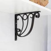 ACHLA Ionic Shelf Bracket B-20 | Black Wrought Iron Wall Bracket | Kitchen & Living Room Shelf Support | 10W x 8.5H in | Model B-20