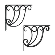 ACHLA Ionic Shelf Bracket B-20 | Black Wrought Iron Wall Bracket | Kitchen & Living Room Shelf Support | 10W x 8.5H in | Model B-20