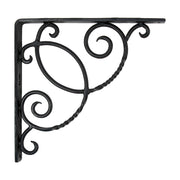 ACHLA Scroll Shelf Bracket Pair | Traditional Wrought Iron Black Powder Coat | Kitchen & Living Room Wall Shelf Support | Model B-21