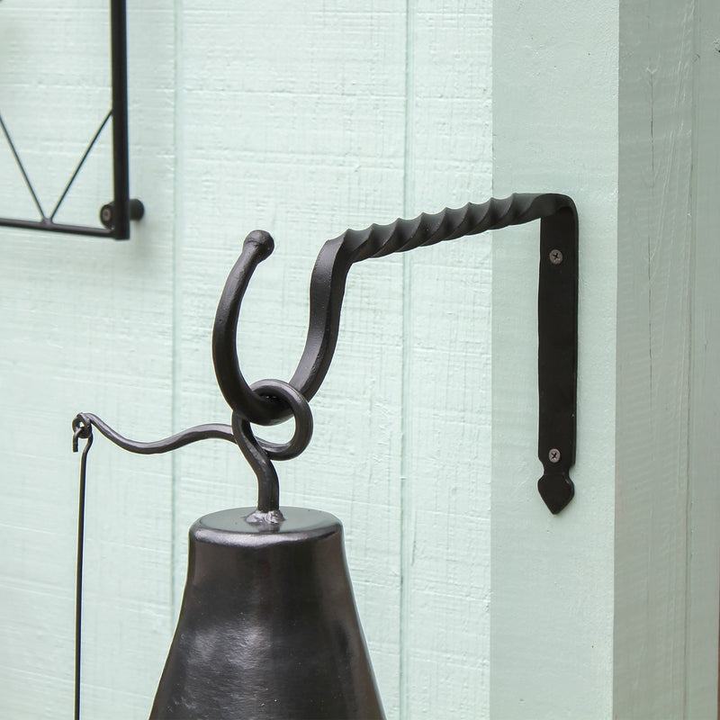 ACHLA Small Jumbo Bracket 14in Wrought Iron Black Powder Coat | Industrial Wall Mount Shelf Support | Kitchen & Garage Storage | Model B-25