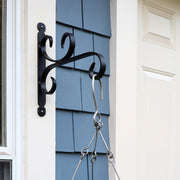 ACHLA Small All Purpose Bracket | Black Wrought Iron | Outdoor Flower Basket & Bird Feeder Hanger | 12 x 10 in | Model B-27