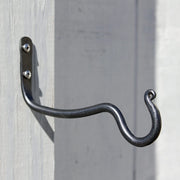 ACHLA O-Hook 2-Pack | Graphite Powdercoat Wrought Iron Wall Hooks | Indoor & Outdoor Use for Wind Chimes & Bells | 6 x 2.5 x 0.5 in | Model B-29L-2