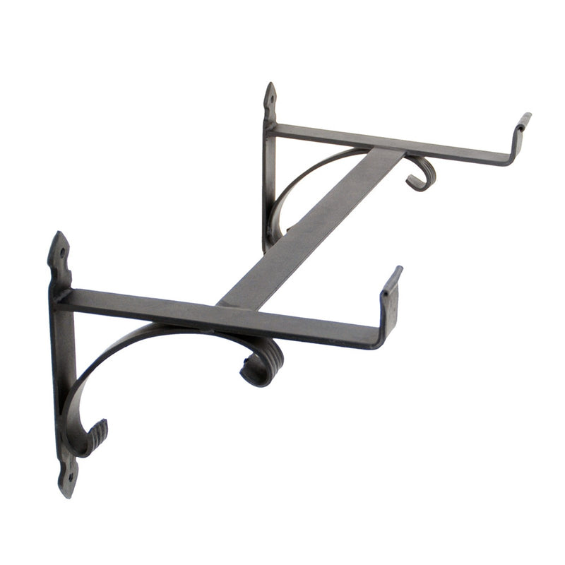 ACHLA Flower Box Bracket B-32 | Traditional Black Wrought Iron | Window Box & Planter Support | 24 x 10.5 x 10 in | Model B-32