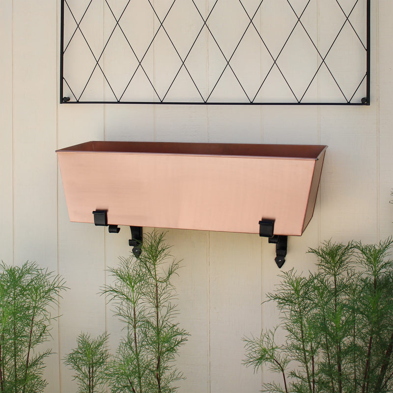 ACHLA Flower Box Bracket B-32 | Traditional Black Wrought Iron | Window Box & Planter Support | 24 x 10.5 x 10 in | Model B-32