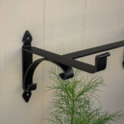 ACHLA Flower Box Bracket B-32 | Traditional Black Wrought Iron | Window Box & Planter Support | 24 x 10.5 x 10 in | Model B-32