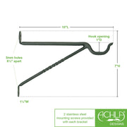 ACHLA Lantern Bracket 2-Pack | Black Powdercoat Wrought Iron Wall Hook | Indoor & Outdoor Lantern Hanging | 9.5 in Projection, 7.5 in | Model B-35-2