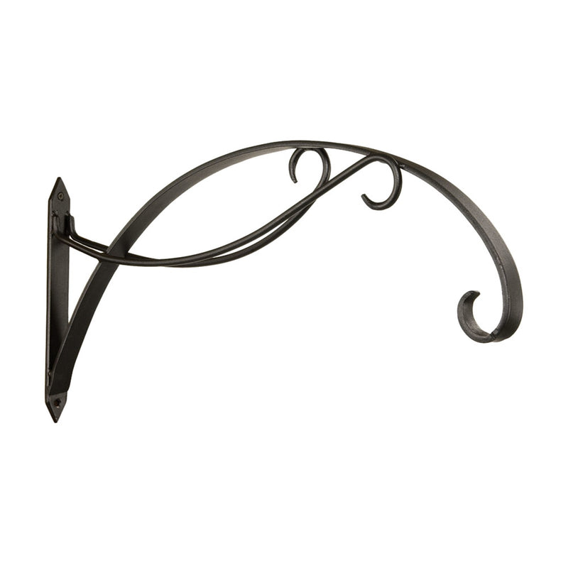 ACHLA Scroll Bracket B-36 | Wrought Iron Black Powder Coat | Large Hanging Basket Support for Patio & Porch | 24 x 11 x 2 in | Model B-36