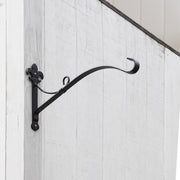 ACHLA Fleur-de-Lis Bracket Large | Black Wrought Iron Heavy Duty | Outdoor Patio & Porch Hanging Basket | 17.5 x 3 x 9.75 in | Model B-41