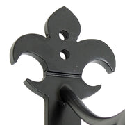 ACHLA Fleur-de-Lis Bracket Large | Black Wrought Iron Heavy Duty | Outdoor Patio & Porch Hanging Basket | 17.5 x 3 x 9.75 in | Model B-41