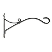 ACHLA Fleur-de-Lis Bracket Large | Black Wrought Iron Heavy Duty | Outdoor Patio & Porch Hanging Basket | 17.5 x 3 x 9.75 in | Model B-41